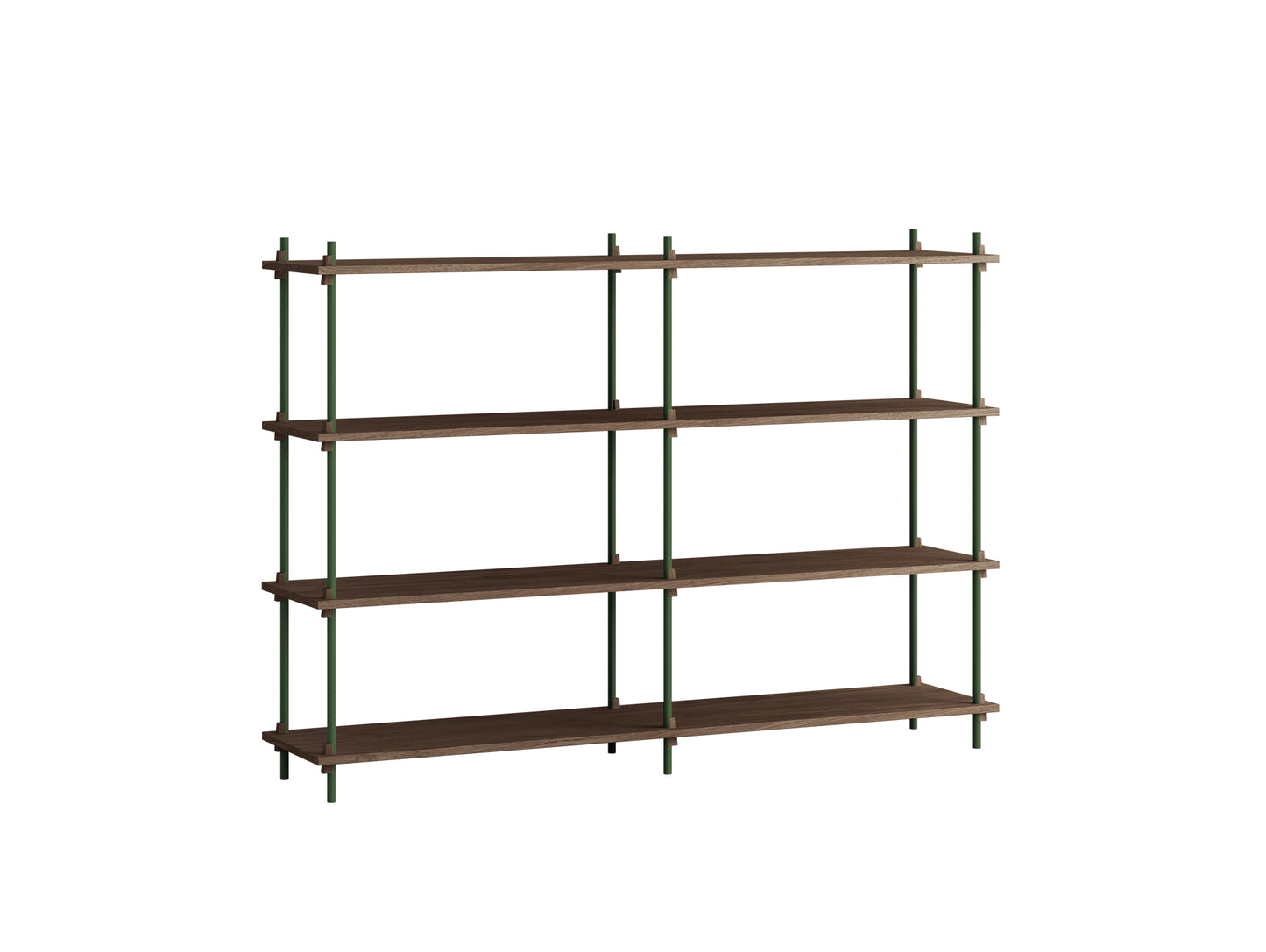 Moebe Shelving System - S.115.2.B Set in Pine Green / Smoked Oak