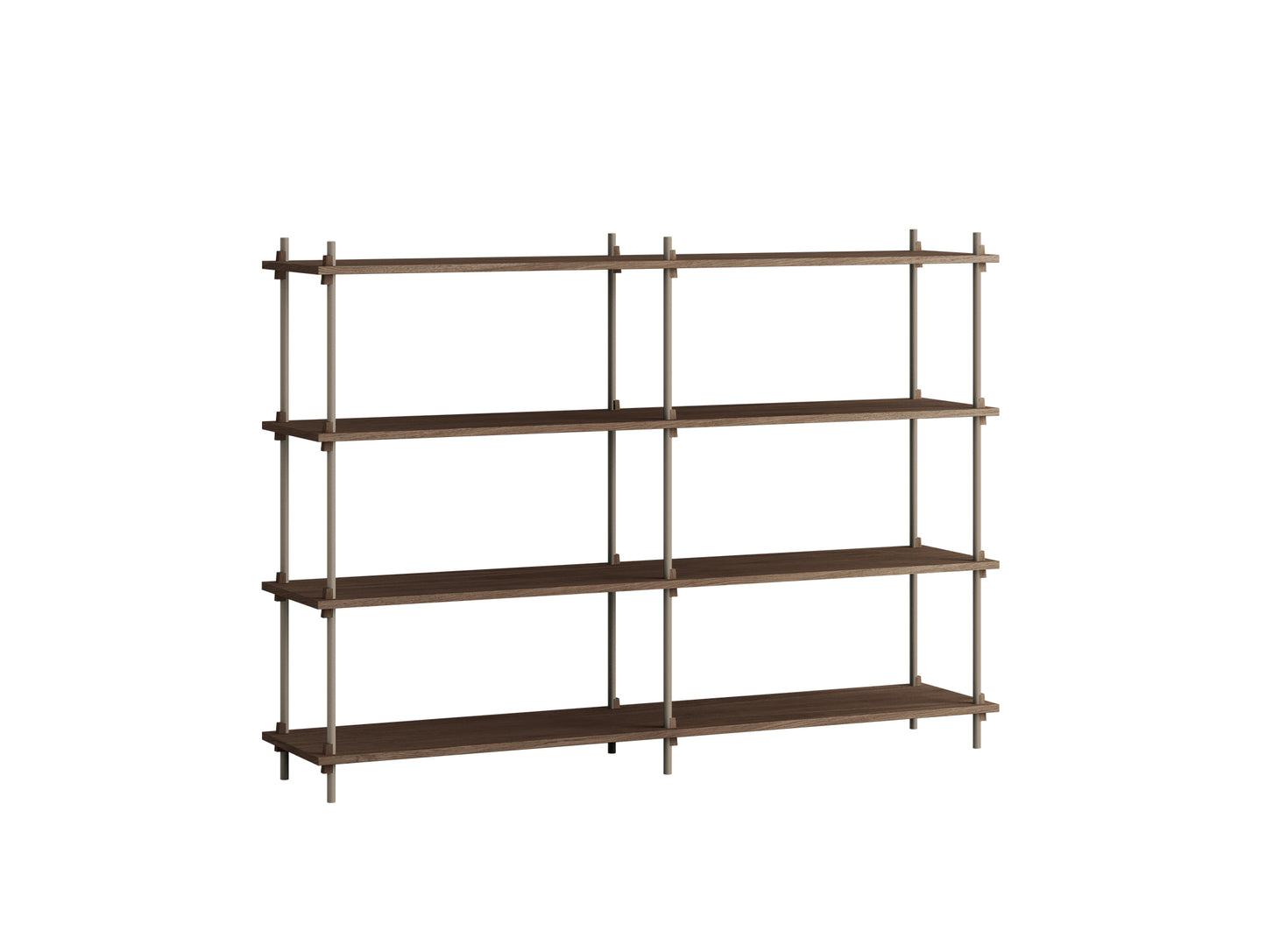 Moebe Shelving System - S.115.2.B Set in Warm Grey / Smoked Oak