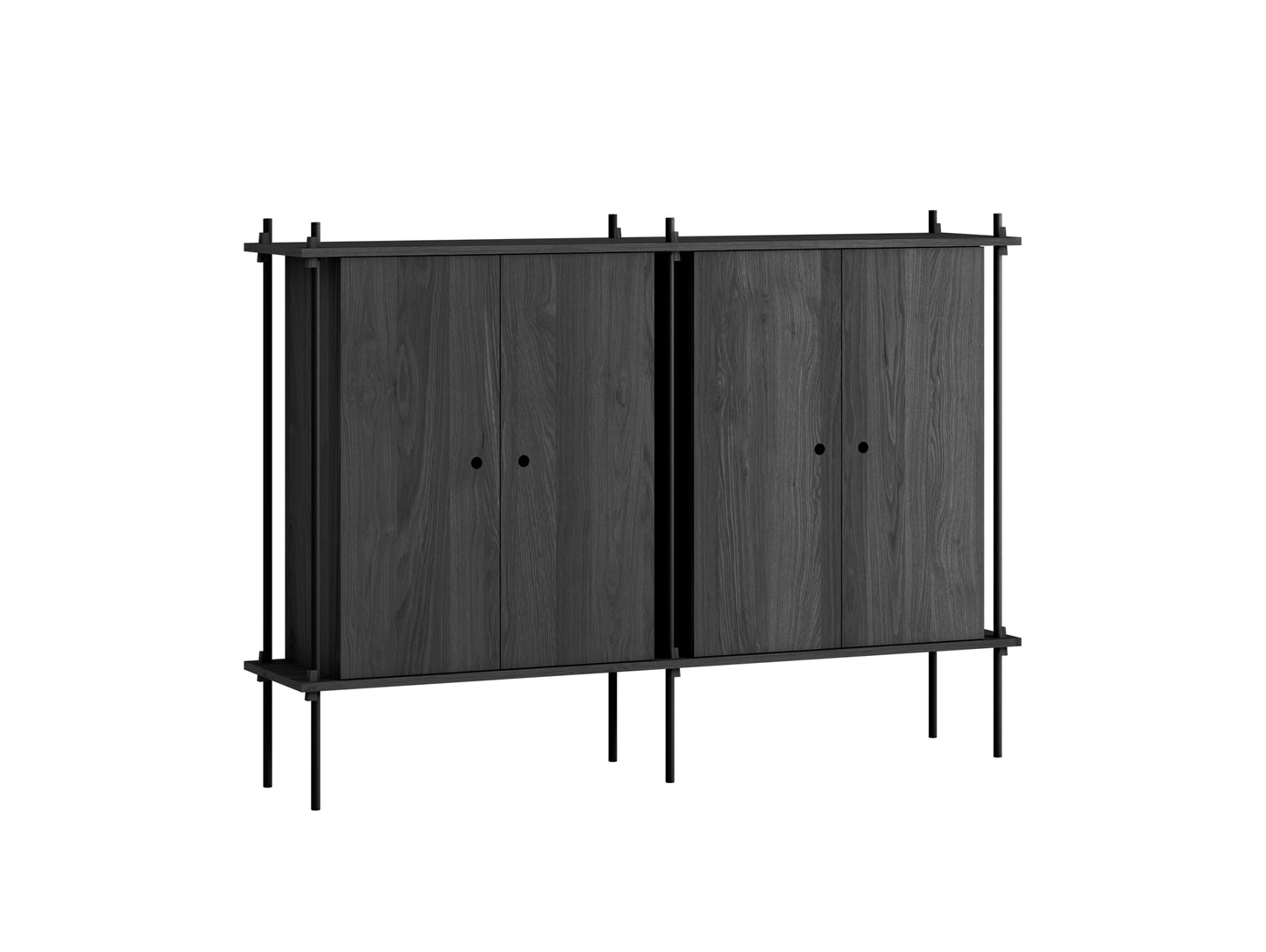 Moebe Shelving System - S.115.2.E Set in Black / Black Oak