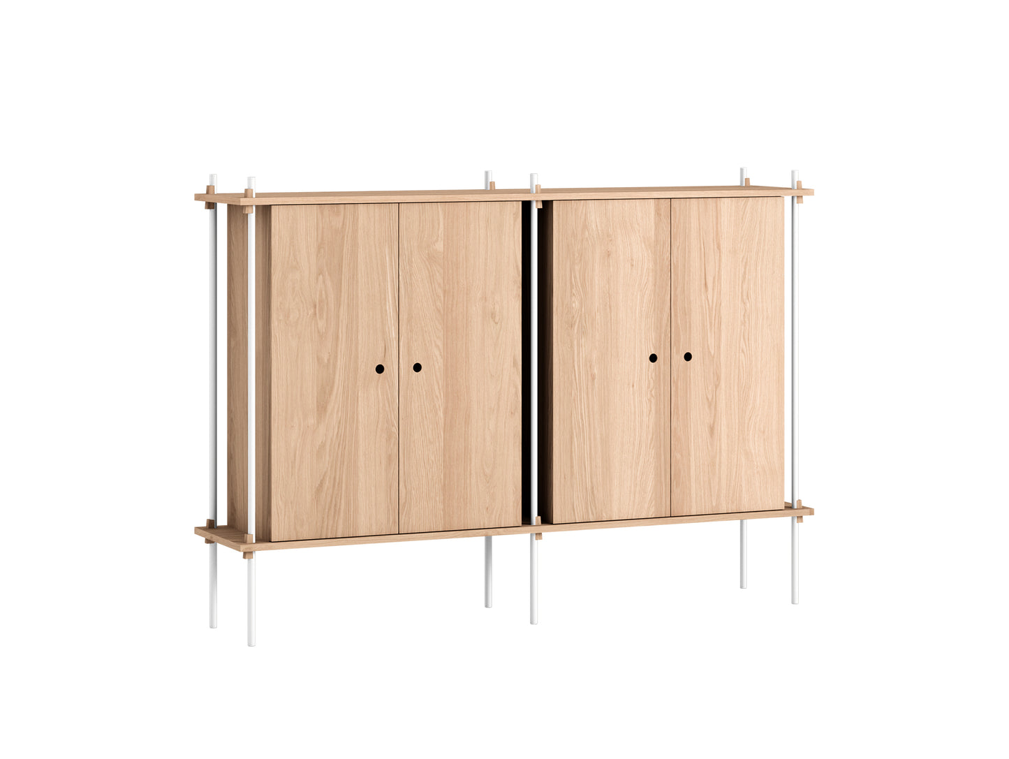 Moebe Shelving System - S.115.2.E Set in White / Oiled Oak