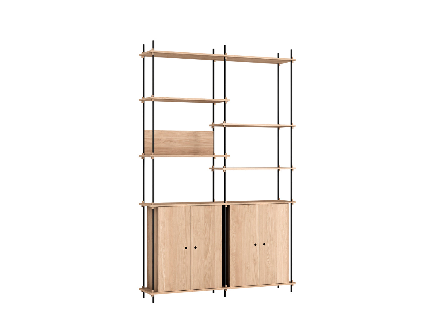 Moebe Shelving System - S.255.2.H Set in Black / Oiled Oak