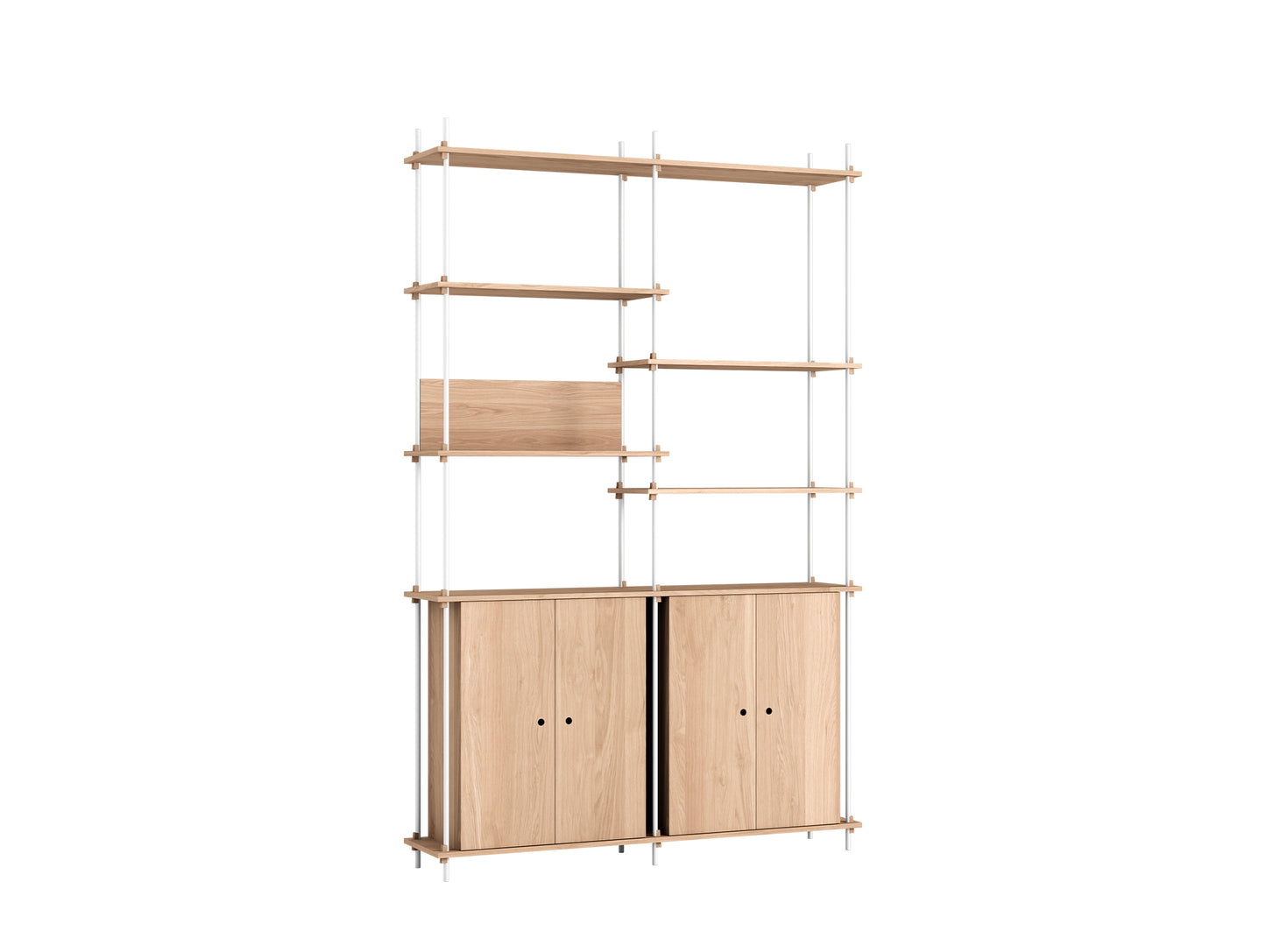 Moebe Shelving System - S.255.2.H Set in White / Oiled Oak