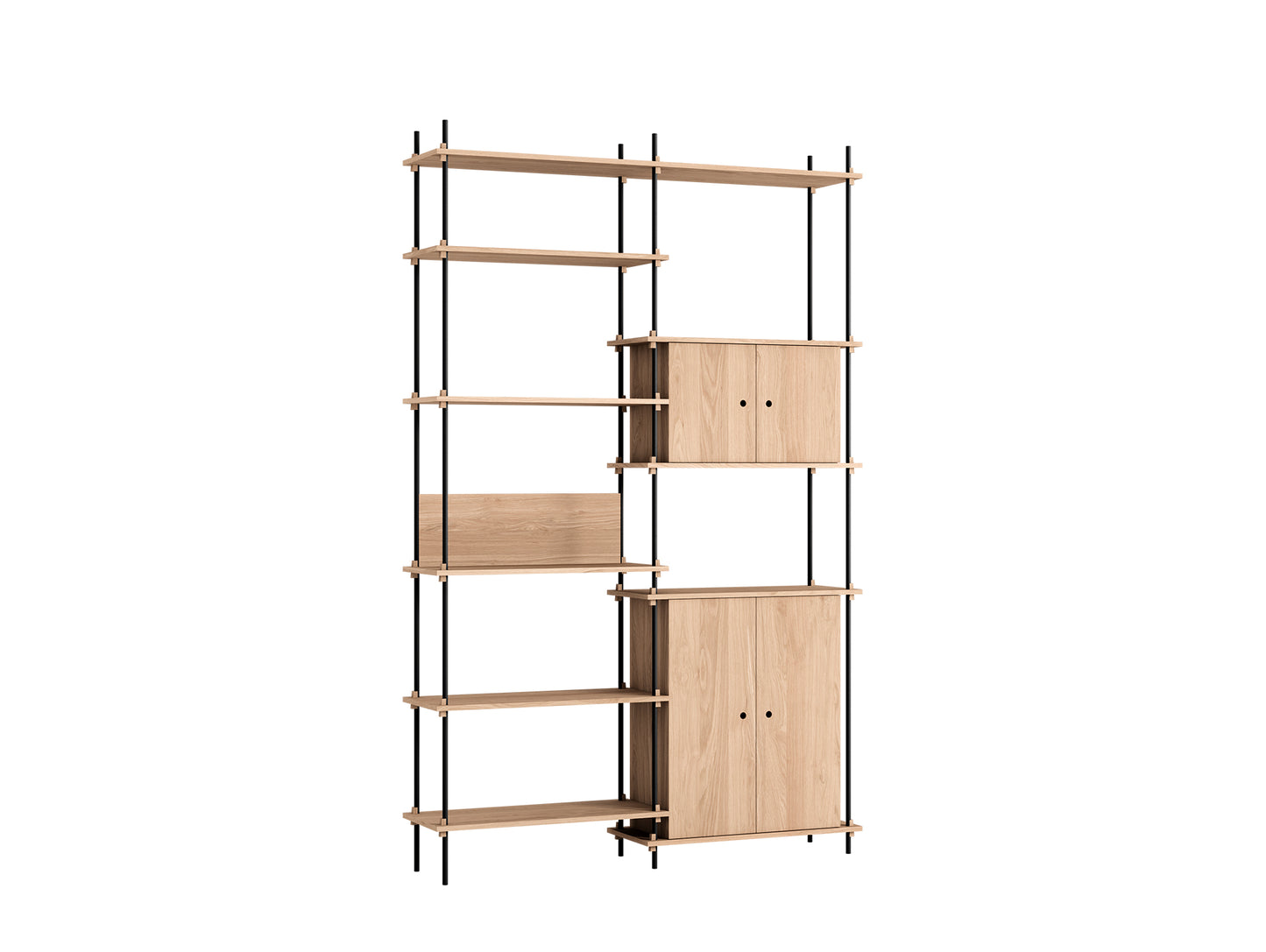 Moebe Shelving System - S.255.2.I Set in Black / Oiled Oak