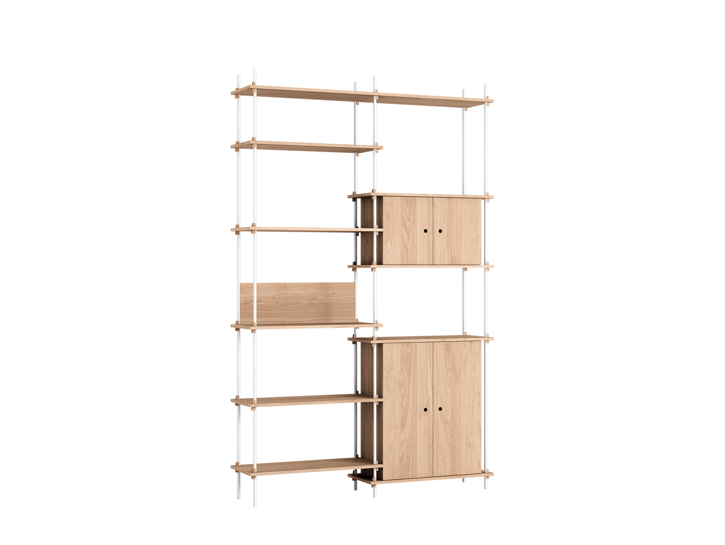 Moebe Shelving System - S.255.2.I Set in White / Oiled Oak