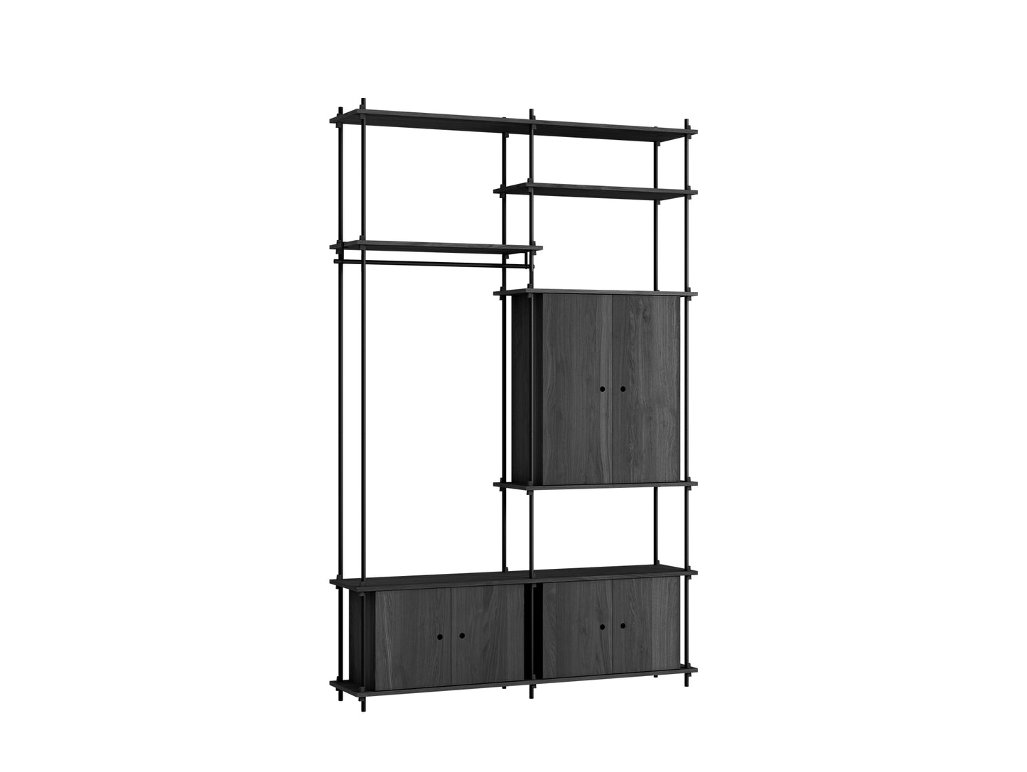 Moebe Shelving System - S.255.2.J Set in Black / Black Oak