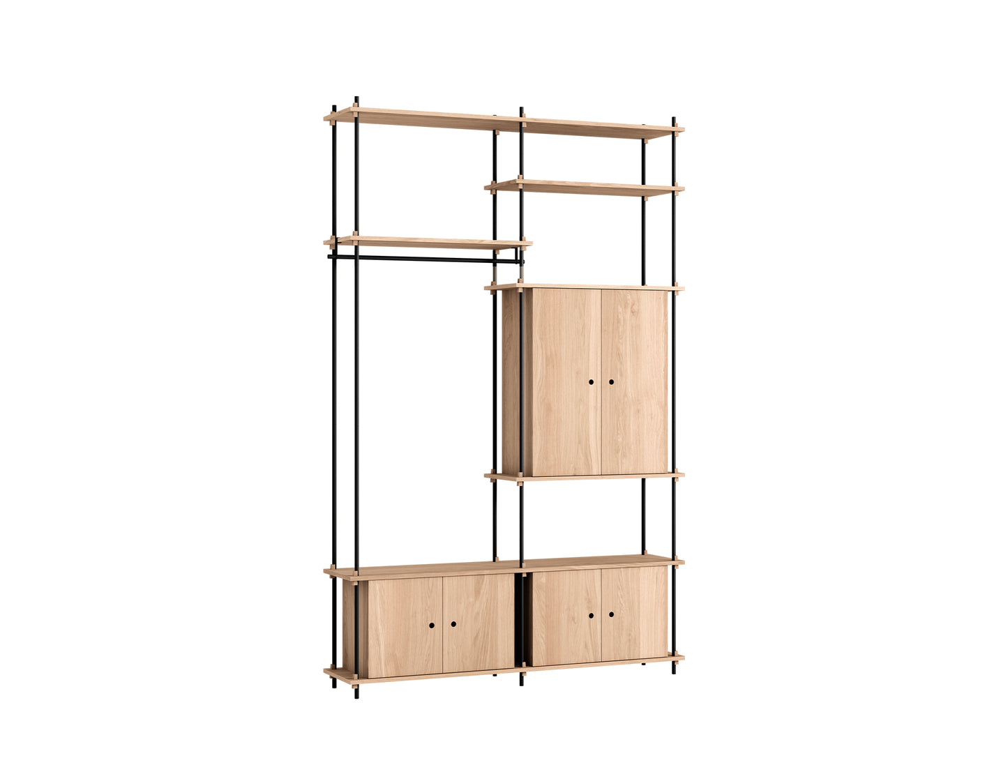 Moebe Shelving System - S.255.2.J Set in Black / Oiled Oak