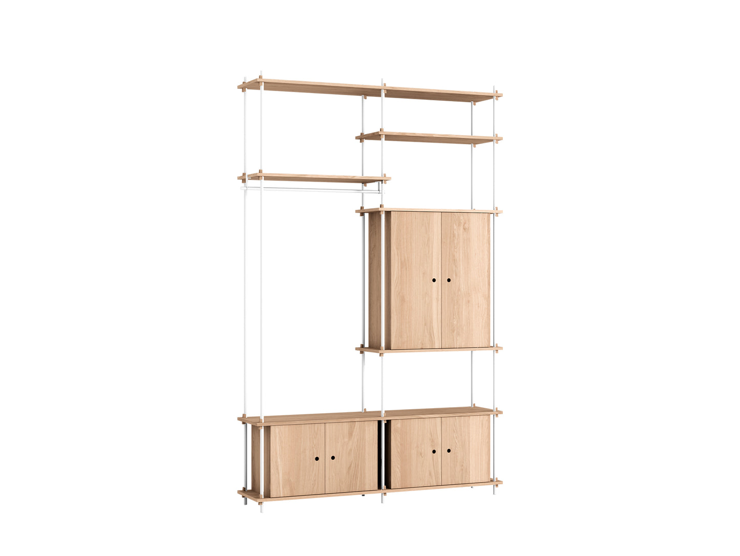 Moebe Shelving System - S.255.2.J Set in White / Oiled Oak