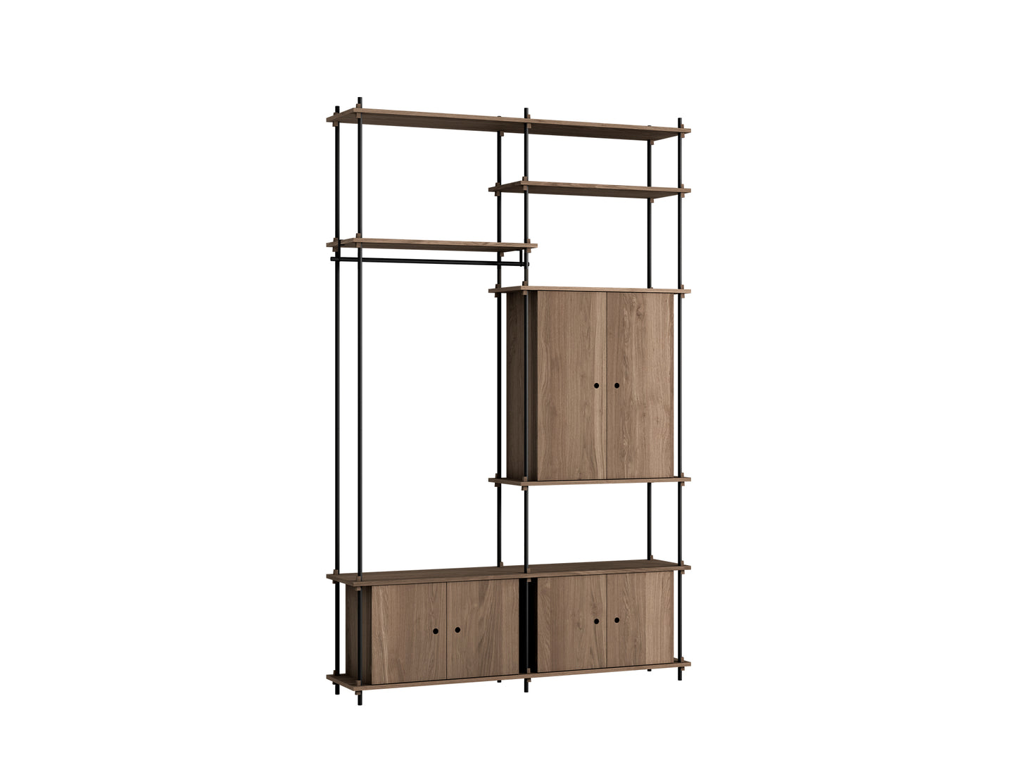 Moebe Shelving System - S.255.2.J Set in Black / Smoked Oak