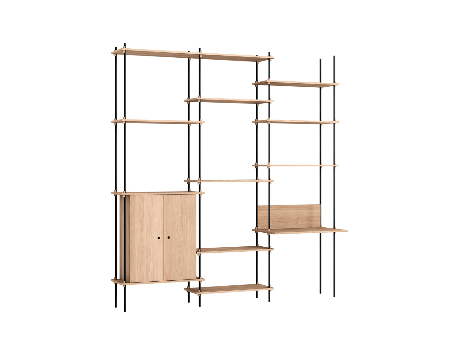 Moebe Shelving System - S.255.3.E Set in Black / Oiled Oak