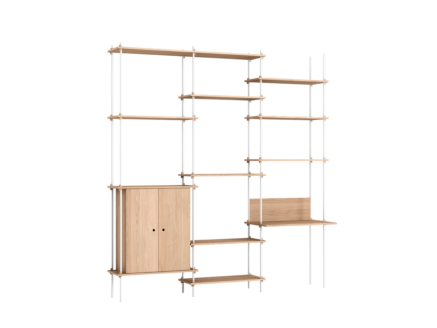 Moebe Shelving System - S.255.3.E Set in White / Oiled Oak