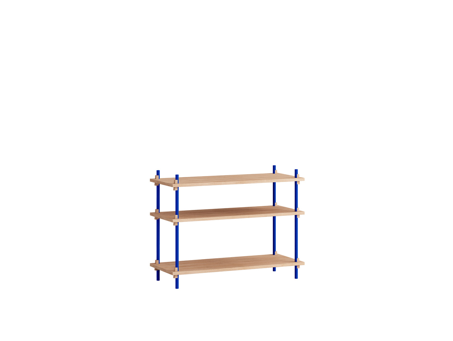 Moebe Shelving System - S.65.1.A Set in Deep Blue / Oiled Oak