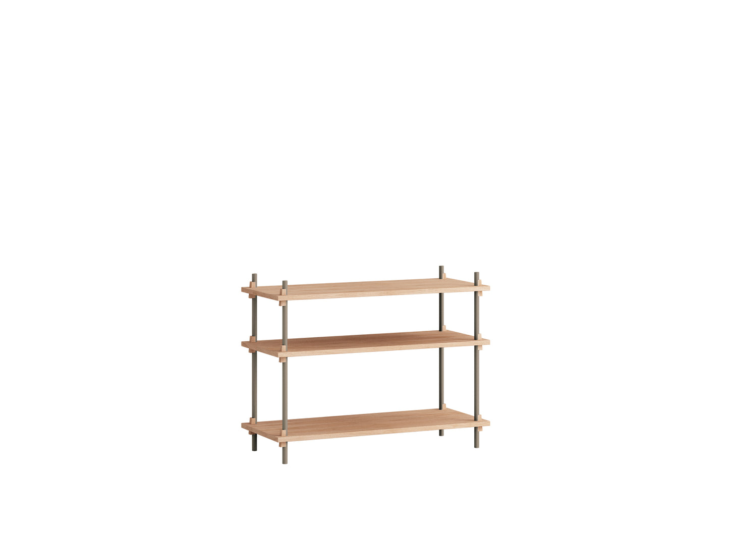 Moebe Shelving System - S.65.1.A Set in Warm Grey / Oiled Oak