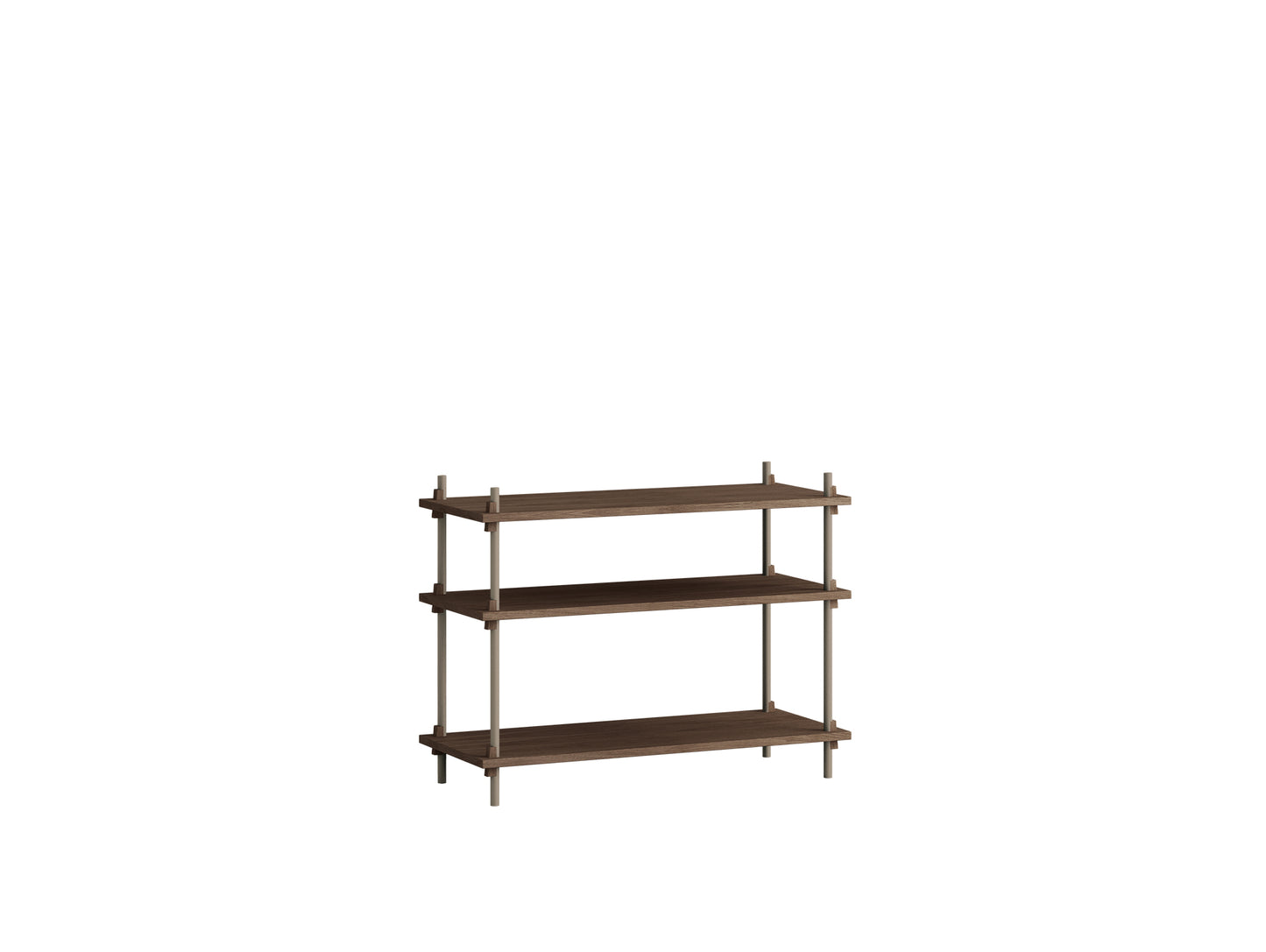 Moebe Shelving System - S.65.1.A Set in Warm Grey / Smoked Oak