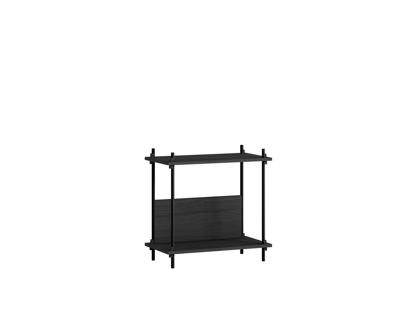 Moebe Shelving System - S.65.1.C / Black Uprights / Black Oak