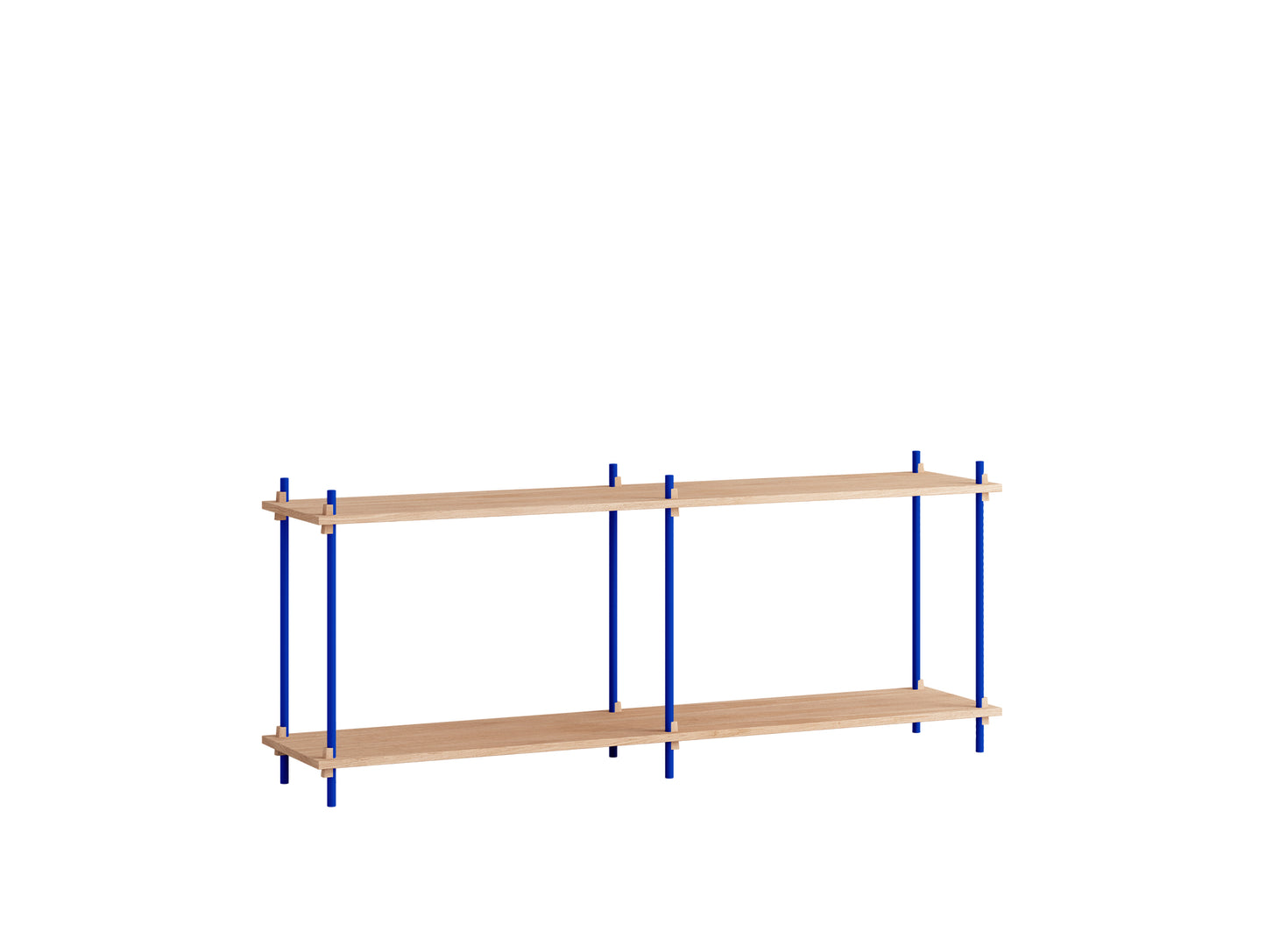 Moebe Shelving System - S.65.2.B Set in Deep Blue / Oiled Oak