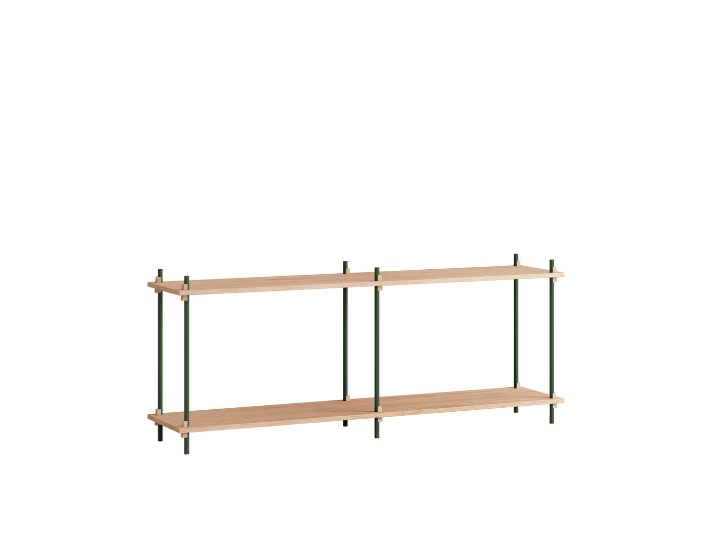 Moebe Shelving System - S.65.2.B Set in Pine Green / Oiled Oak