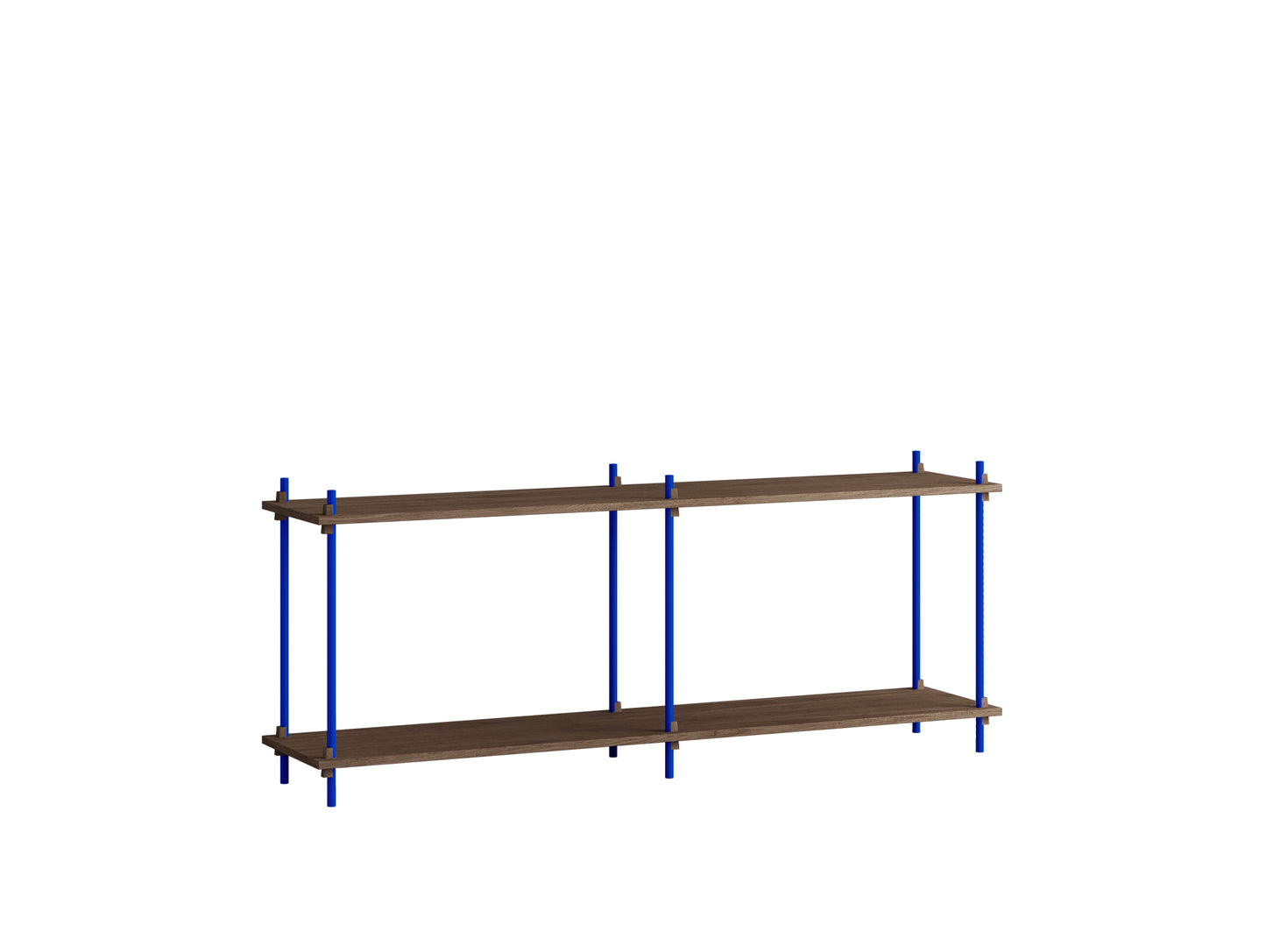 Moebe Shelving System - S.65.2.B Set in Deep Blue / Smoked Oak