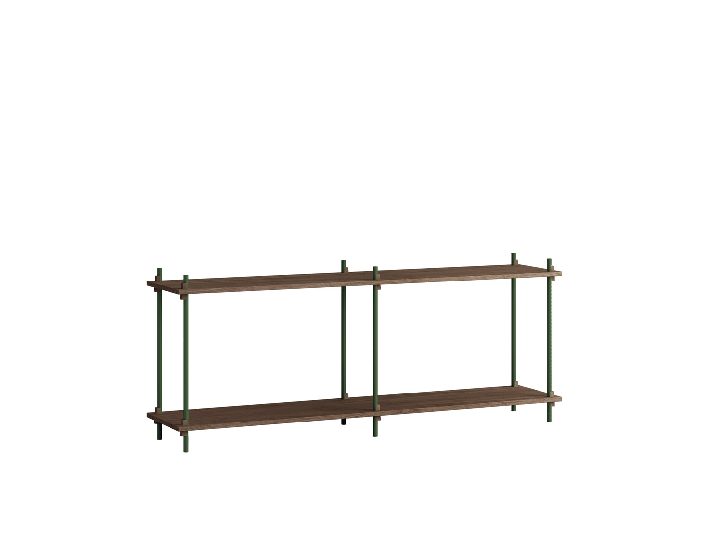 Moebe Shelving System - S.65.2.B Set in Pine Green / Smoked Oak