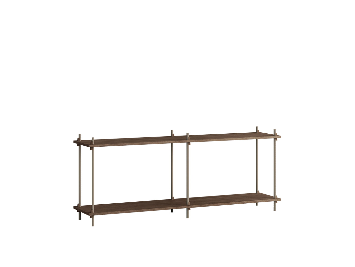 Moebe Shelving System - S.65.2.B Set in Warm Grey / Smoked Oak