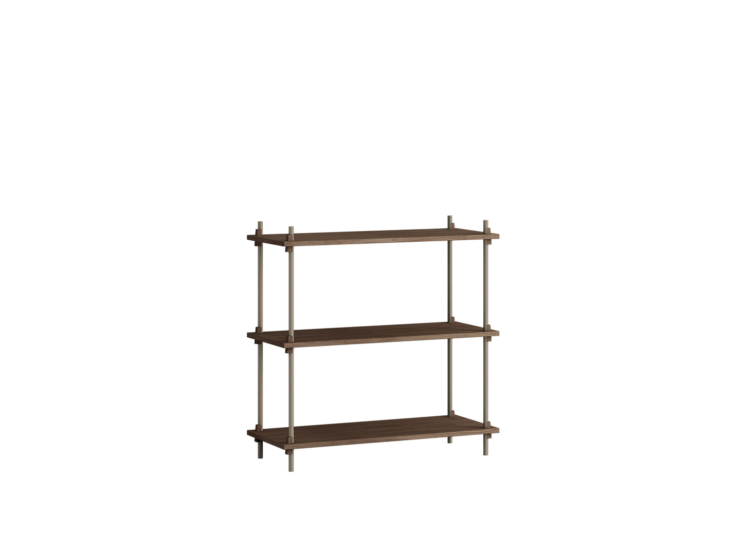 Moebe Shelving System - S.85.1.A Set in Warm Grey / Smoked Oak