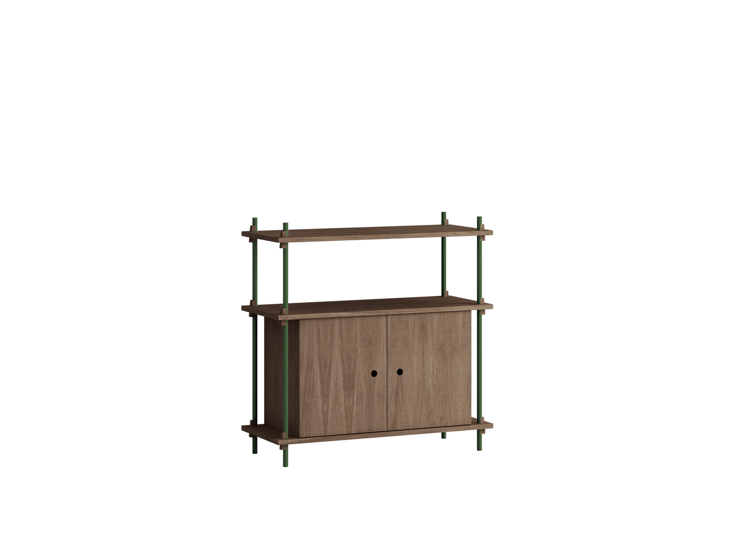 Moebe Shelving System - S.85.1.B Set in Pine Green / Smoked Oak