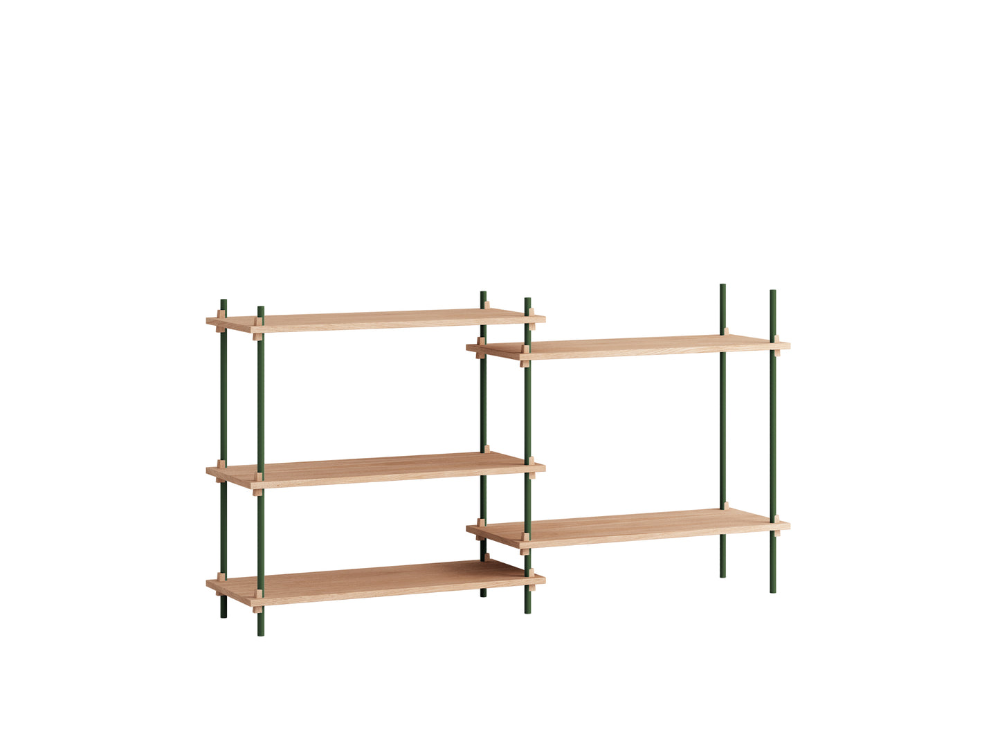 Moebe Shelving System - S.85.2.A Set in Pine Green / Oak