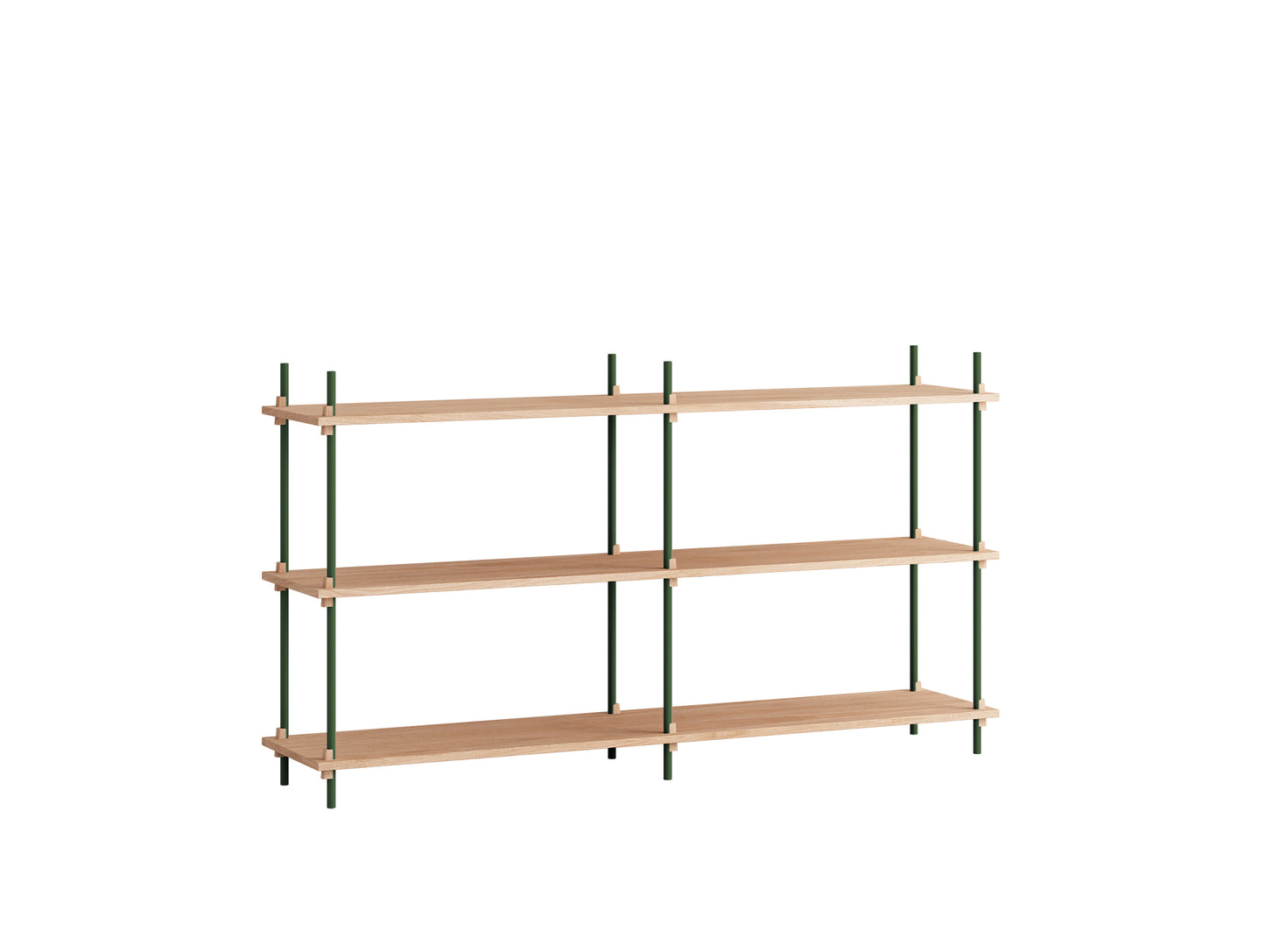 Moebe Shelving System - S.85.2.B Set in Pine Green / Oiled Oak