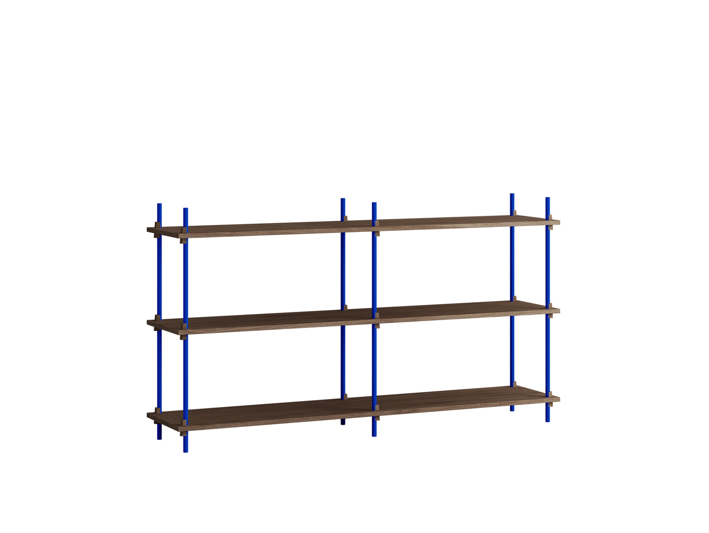 Moebe Shelving System - S.85.2.B Set in Deep Blue / Smoked Oak
