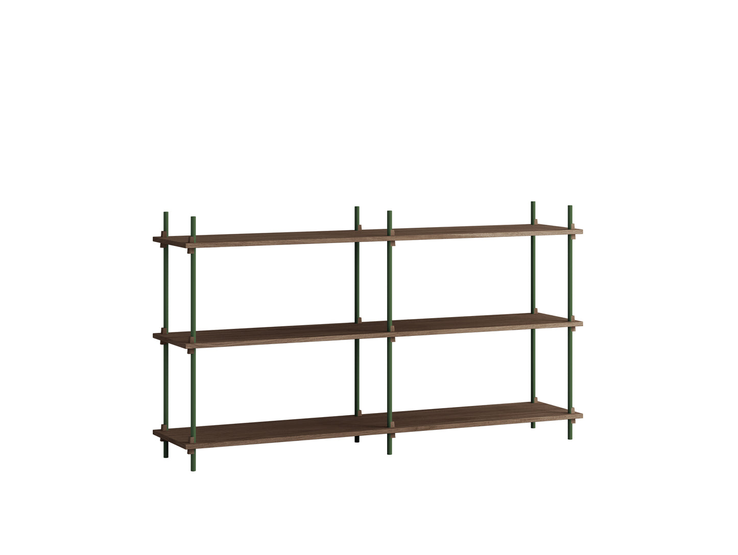 Moebe Shelving System - S.85.2.B Set in Pine Green / Smoked Oak