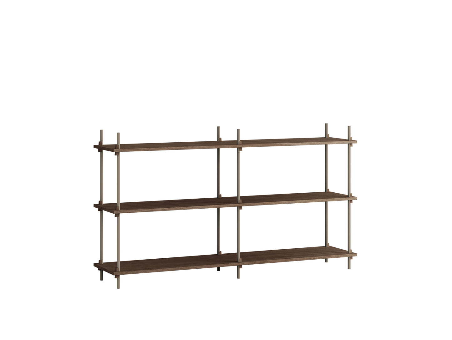 Moebe Shelving System - S.85.2.B Set in Warm Grey / Smoked Oak