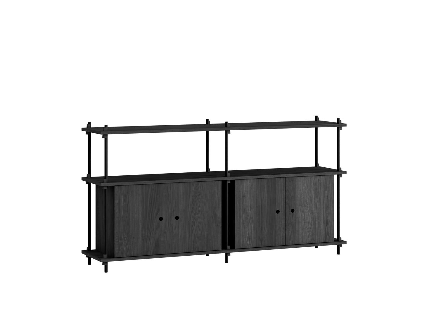 Moebe Shelving System - S.85.2.D Set in Black / Black Oak