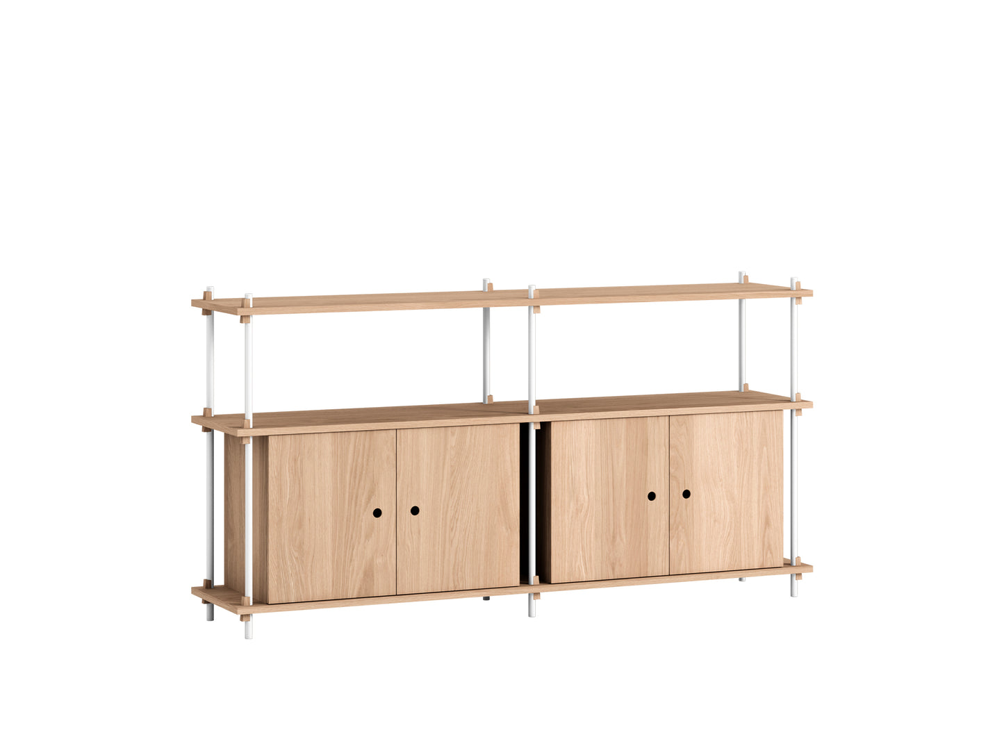 Moebe Shelving System - S.85.2.D Set in White / Oiled Oak