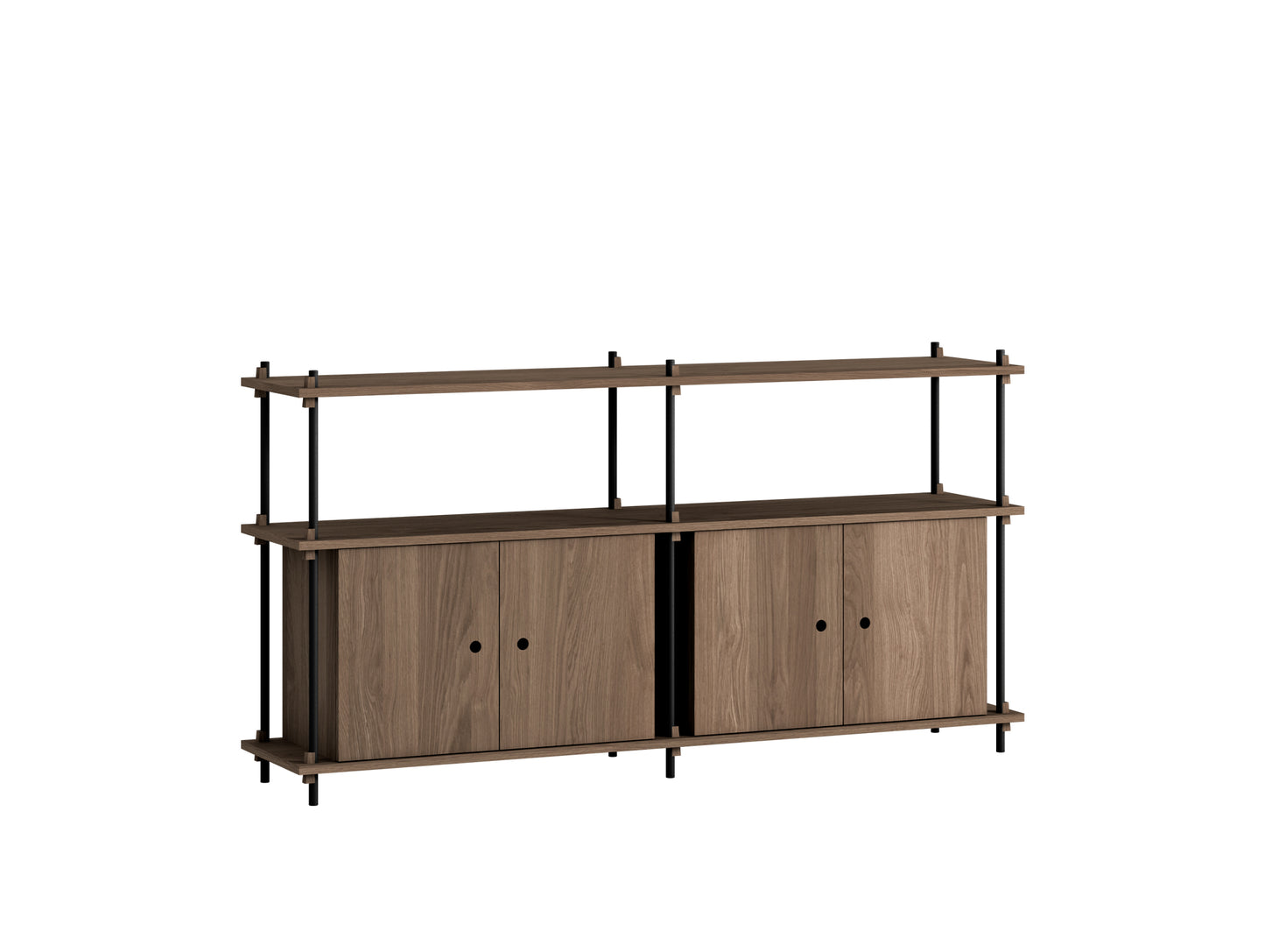 Moebe Shelving System - S.85.2.D Set in Black / Smoked Oak