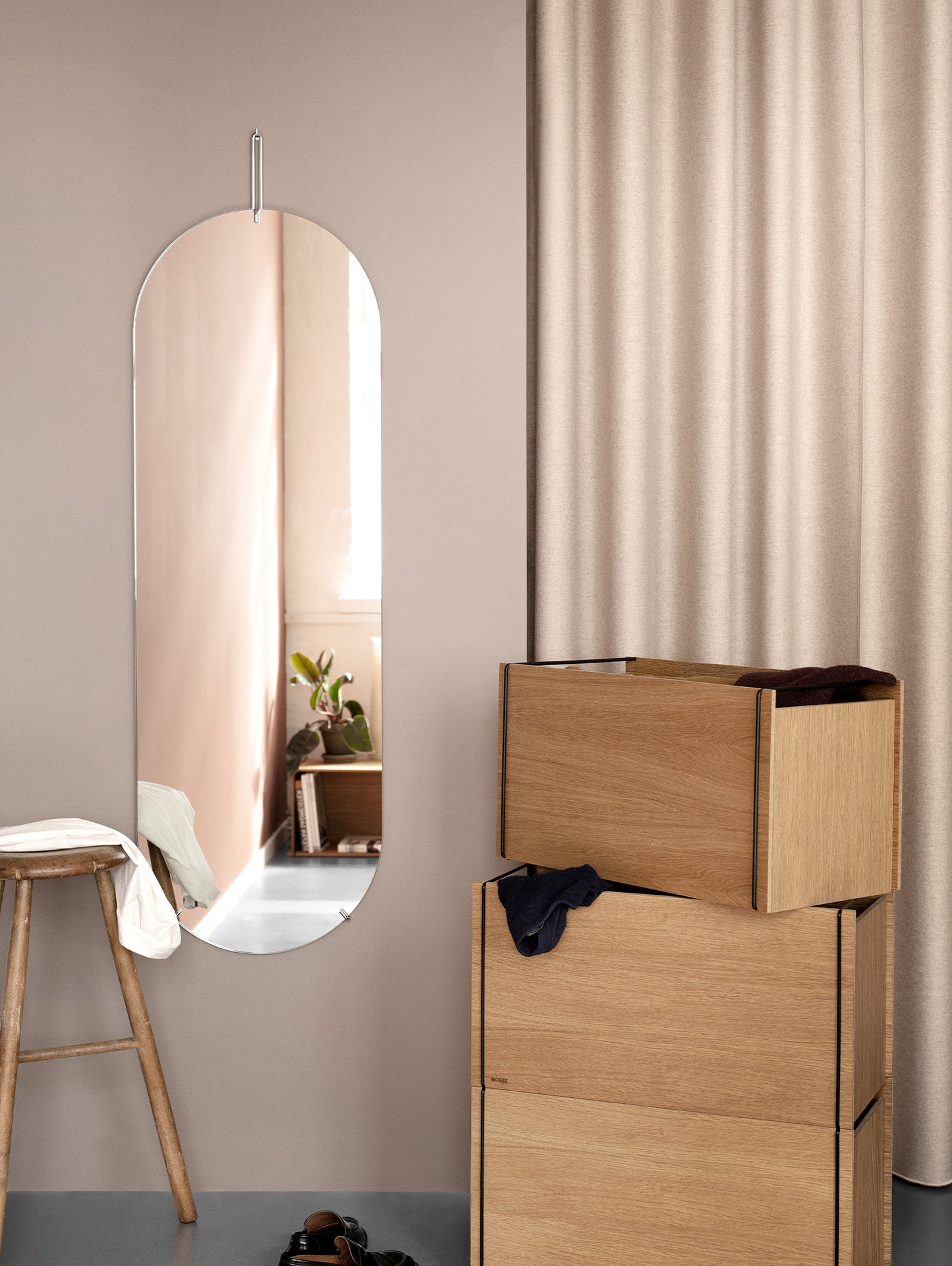 Moebe Tall Wall Mirror - Stainless Steel