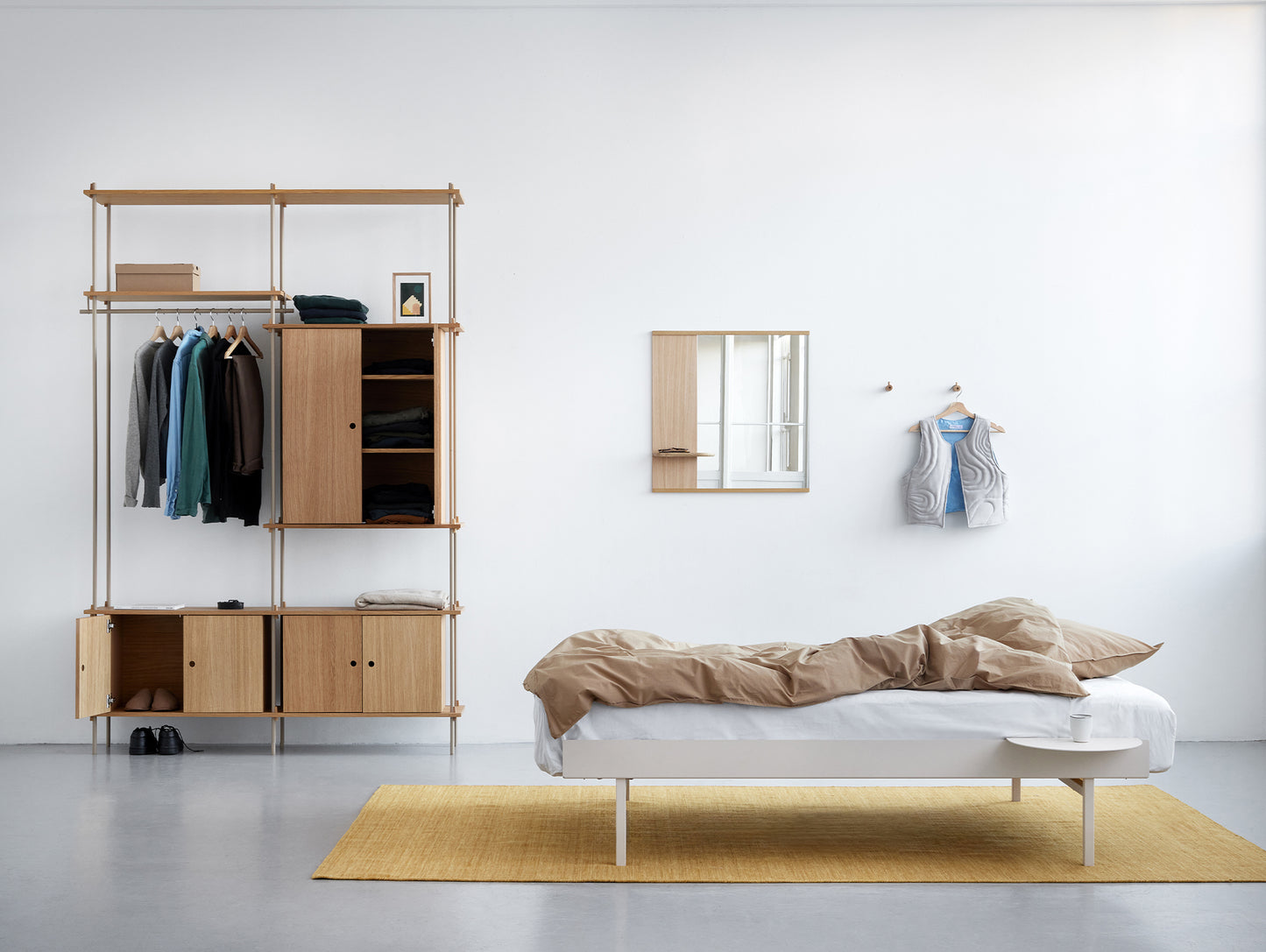 Bed 90 cm by Moebe - Sand