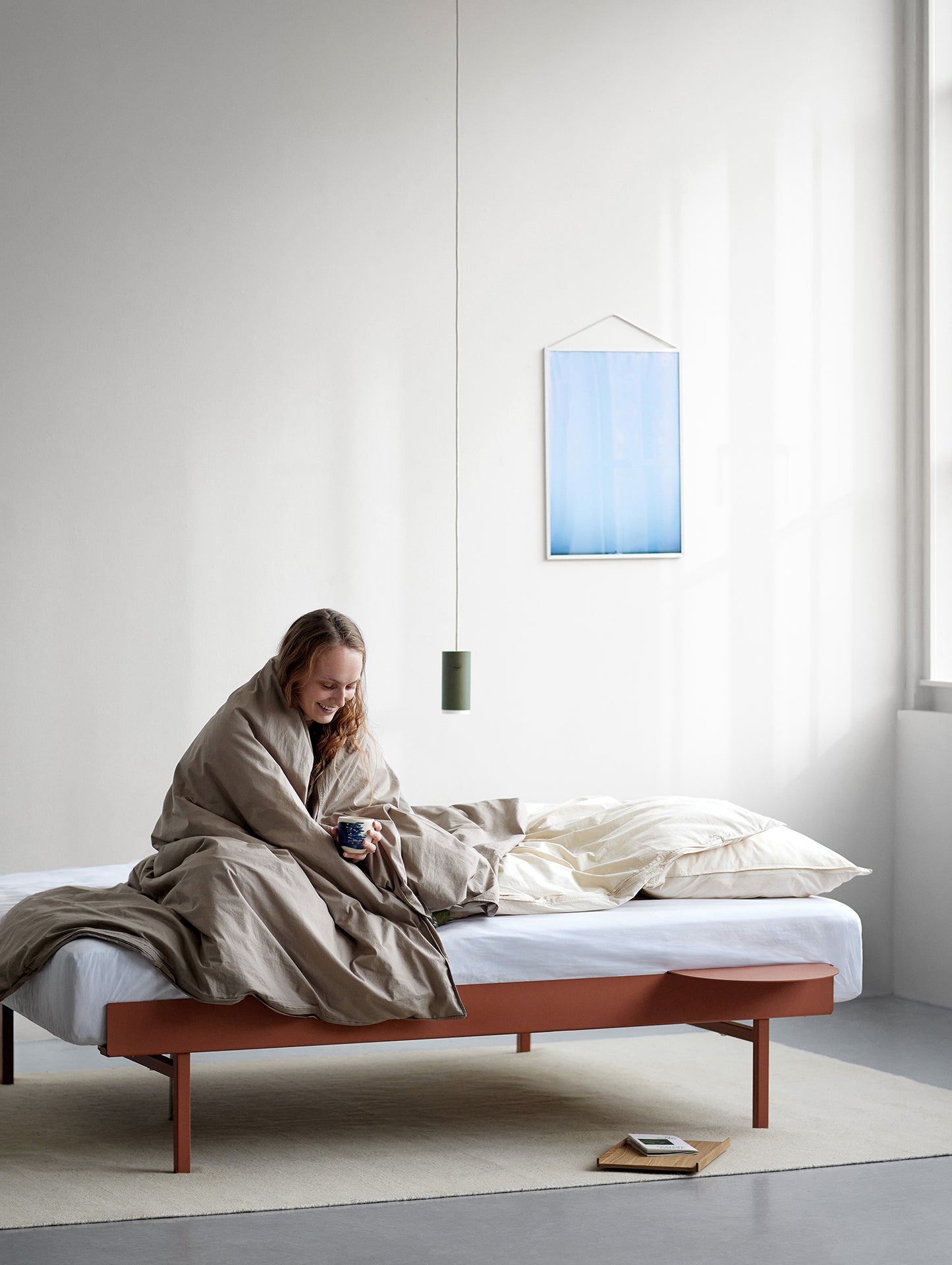 Bed 90 - 180 cm (High) by Moebe- Terracotta