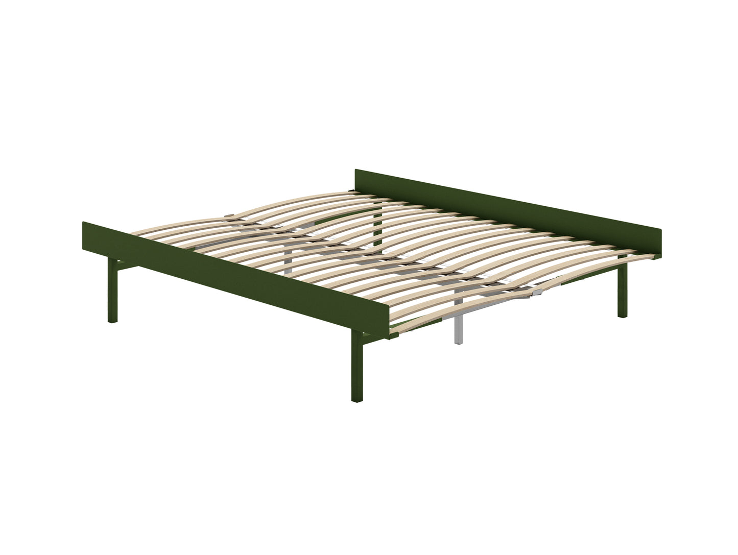 Bed 90 - 180 cm (High) by Moebe- Bed Frame / with 160cm wide Slats / Pine Green