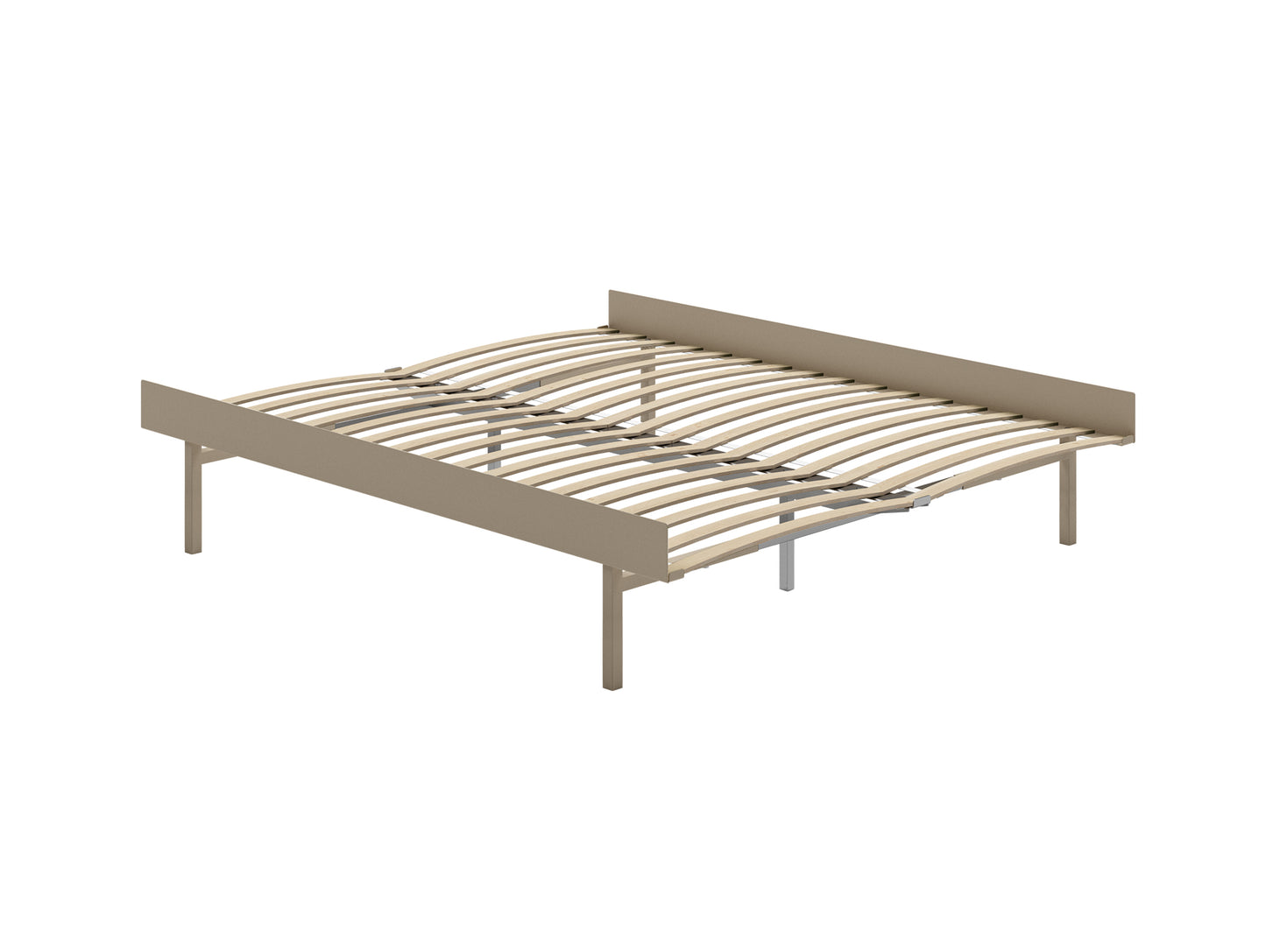 Bed 90 - 180 cm (High) by Moebe- Bed Frame / with 160cm wide Slats / Sand