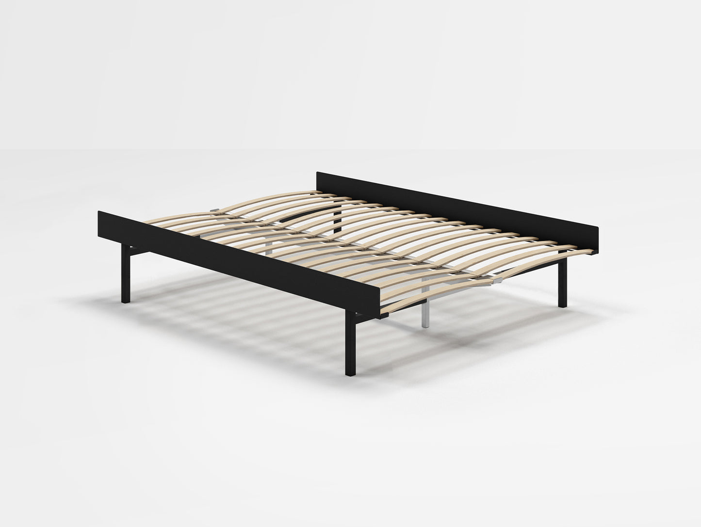 Moebe Bed 90 - 180 cm (High) Frame / with 140cm wide Slats / Black