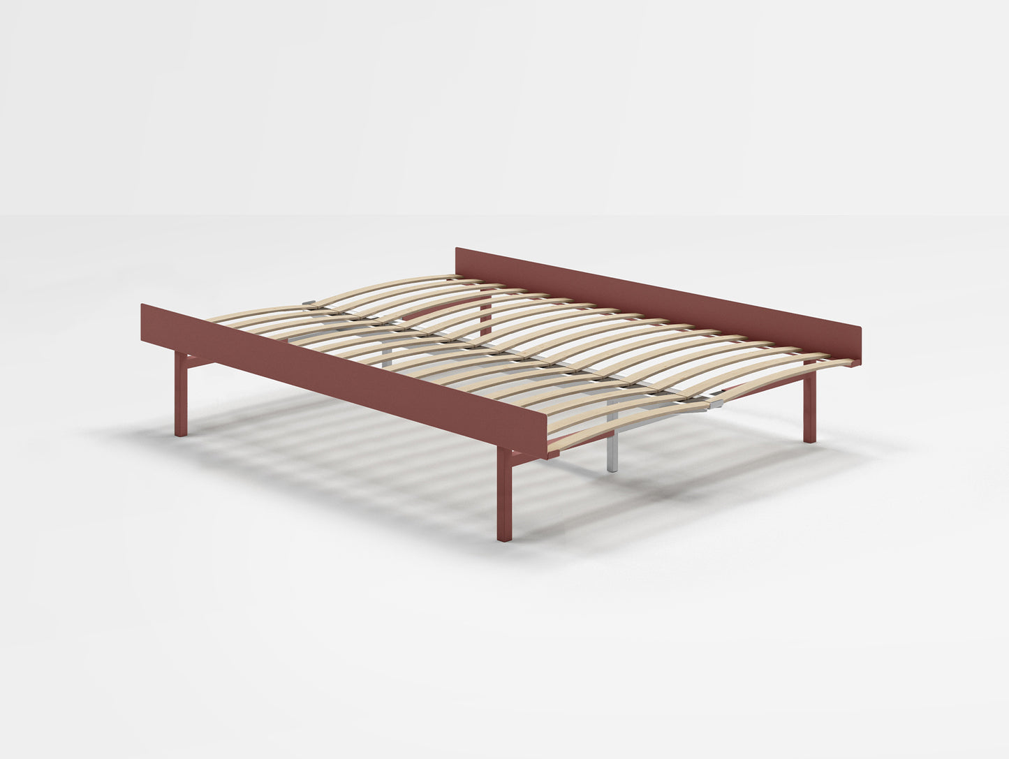 Moebe Bed 90 - 180 cm (High) Frame / with 140cm wide Slats / Dusty Rose