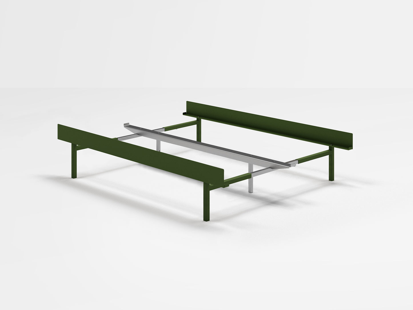 Moebe Bed 90 - 180 cm (High) Frame / No Slats / Pine Green