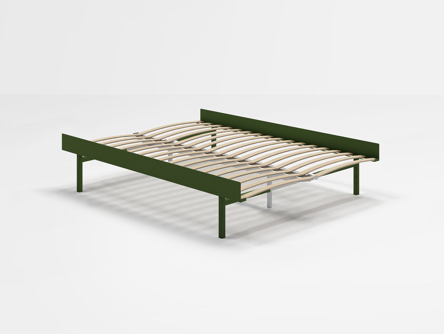 Moebe Bed 90 - 180 cm (High) Frame / with 140cm wide Slats / Pine Green
