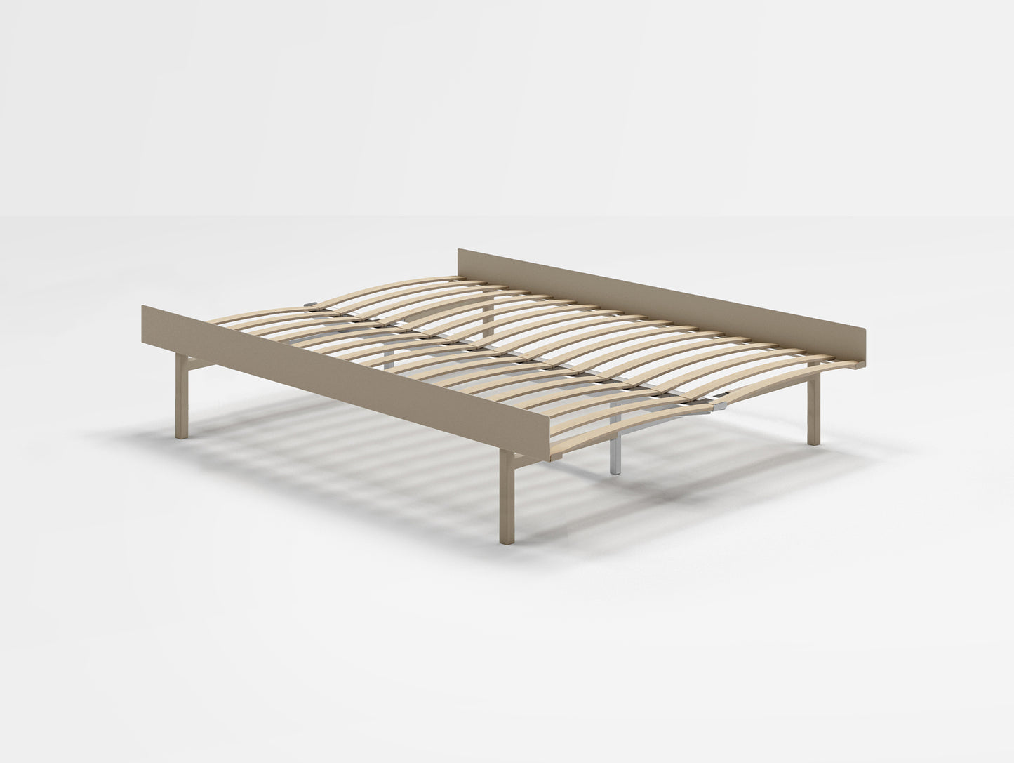 Moebe Bed 90 - 180 cm (High) Frame / with 140cm wide Slats / Sand