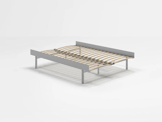 Bed 90 - 180 cm (High) - Stainless Steel by Moebe / Bed Frame with 140cm wide Slats