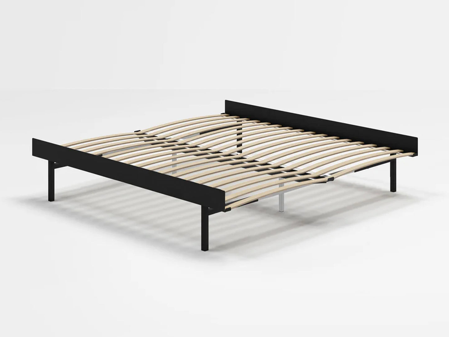 Moebe Bed 90 - 180 cm (High) Frame / with 180cm wide Slats / Black