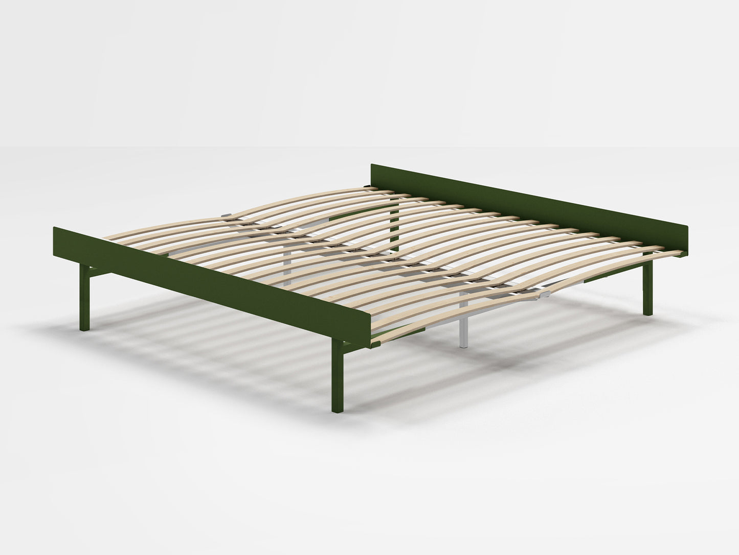 Moebe Bed 90 - 180 cm (High) Frame / with 180cm wide Slats / Pine Green