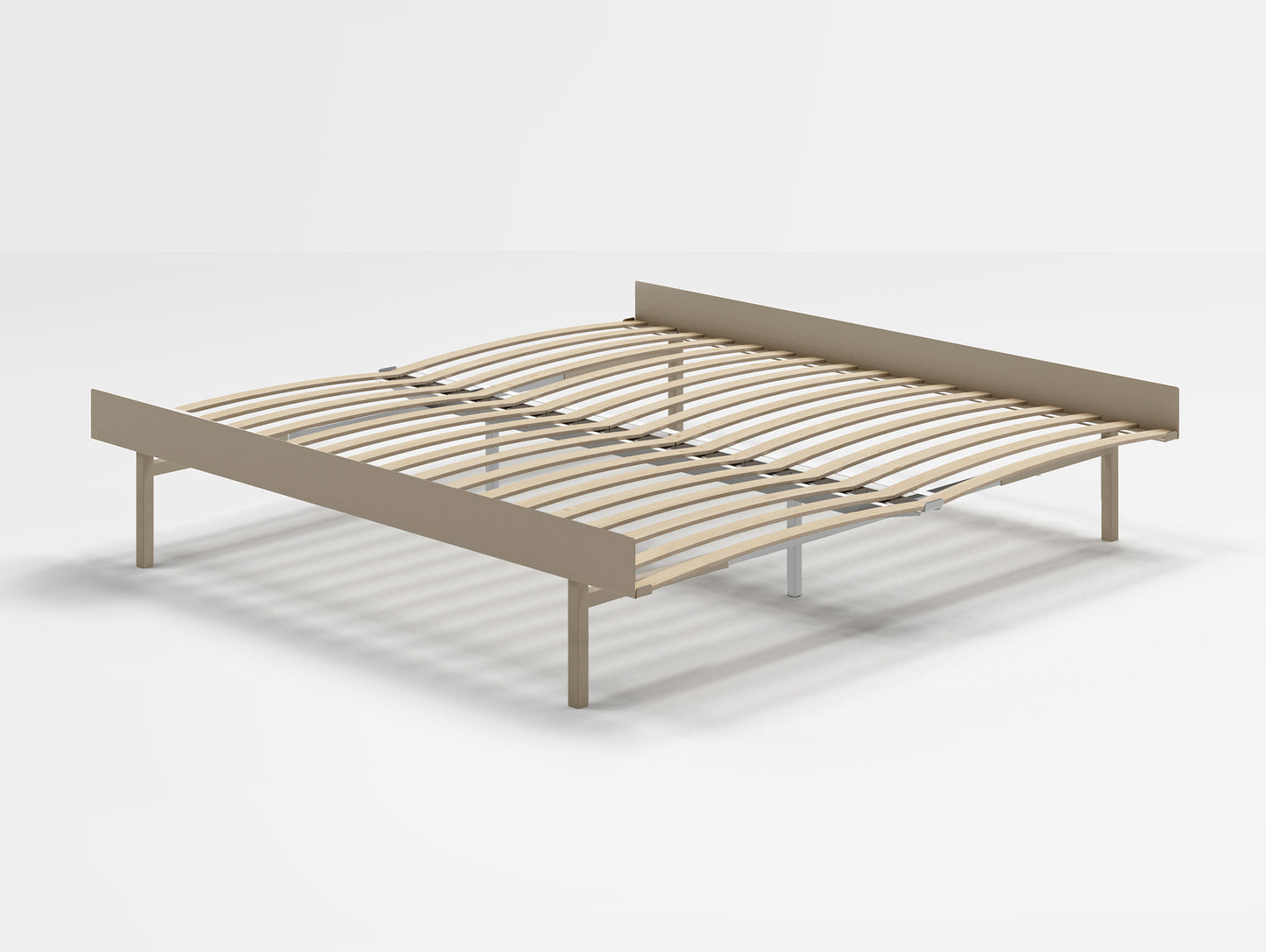 Moebe Bed 90 - 180 cm (High) Frame / with 180cm wide Slats / Sand