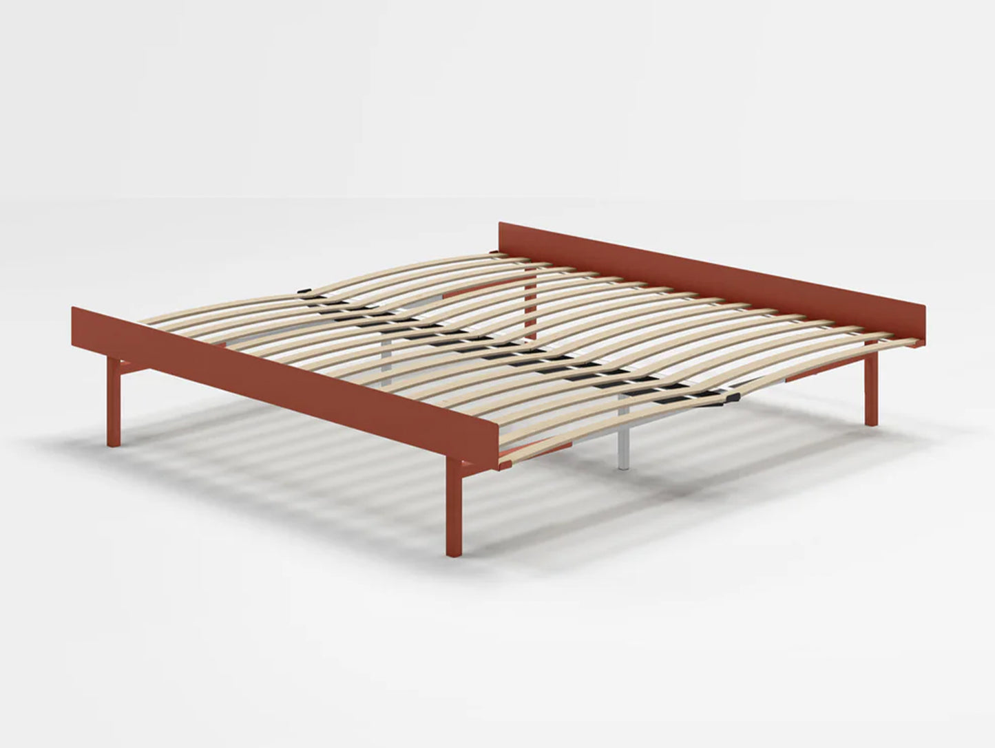 Moebe Bed 90 - 180 cm (High) Frame / with 180cm wide Slats / Terracotta