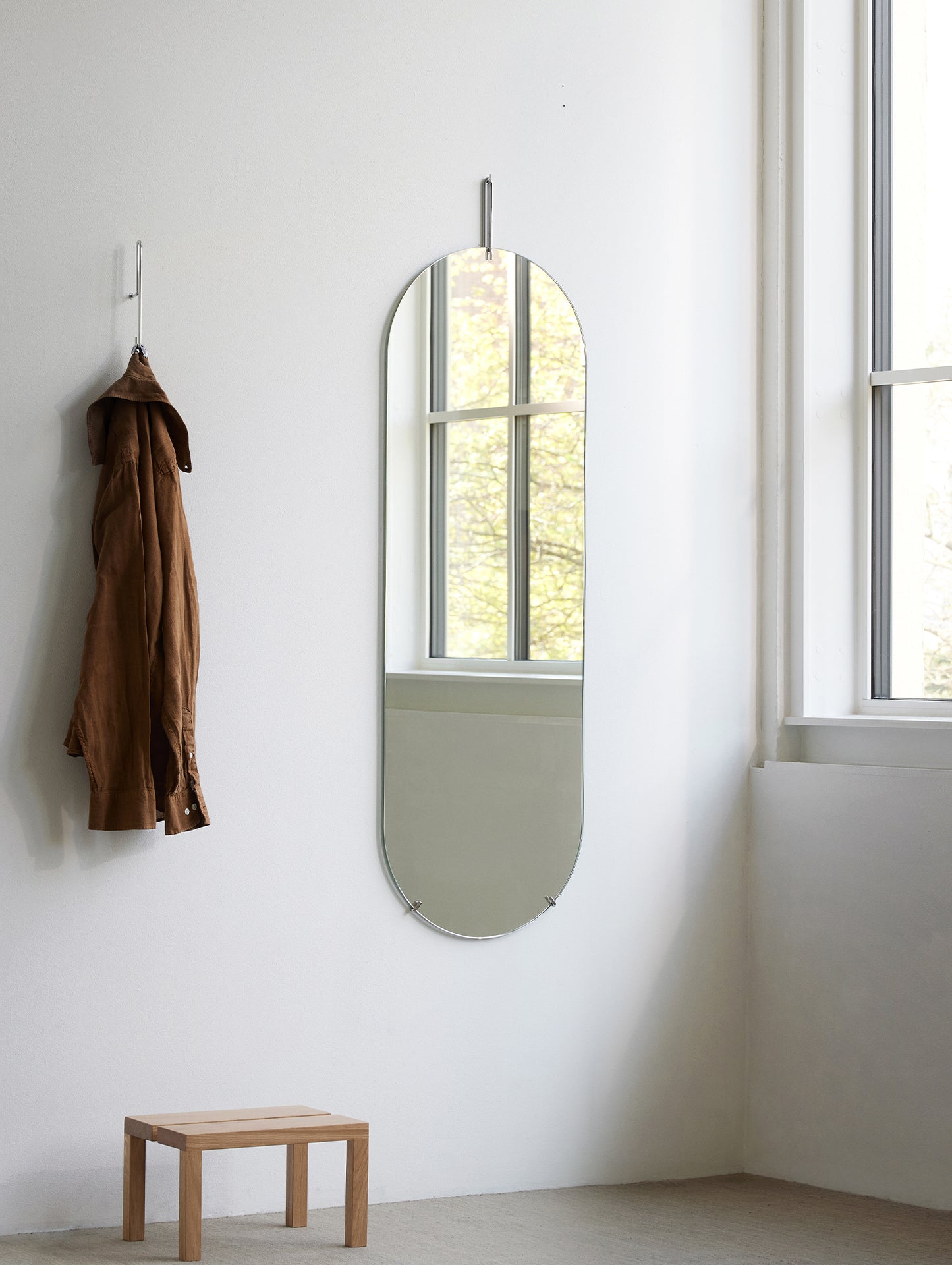 Moebe Tall Wall Mirror - Stainless Steel