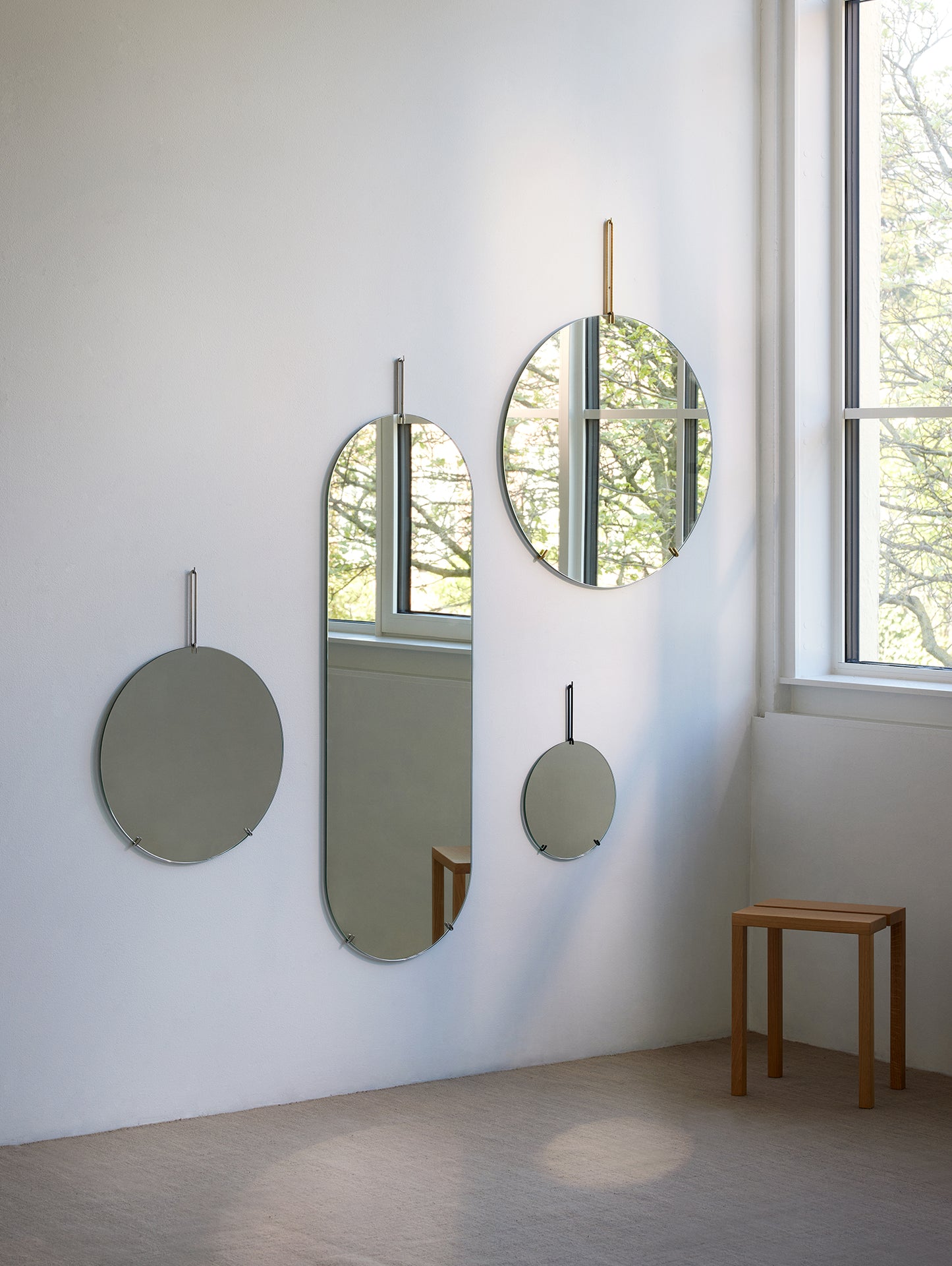 Moebe Tall Wall Mirror - Stainless Steel